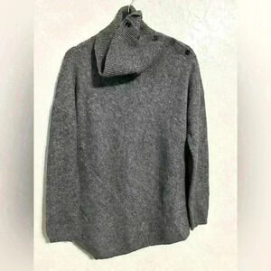 NWT Soft Surroundings Button Neck Sweater Heather Grey Size S
